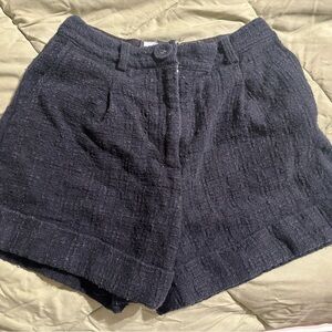 Elegant Black High Waist Women's Shorts